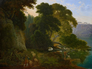 At the edge of Lake Nemi - Samuel Birmann — artwork view