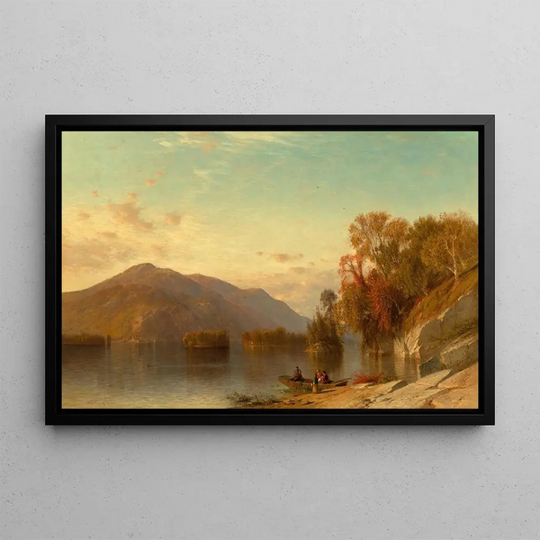 Autumn Landscape Painting - Samuel Colman — framed artwork on a wall