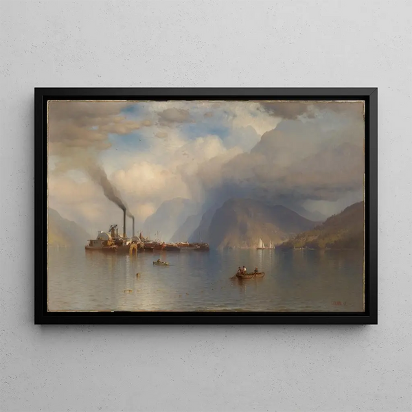 Storm King sur l'Hudson - Samuel Colman — framed artwork on a wall
