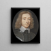 Portrait of a Man in Armor - Samuel Cooper — framed artwork on a wall