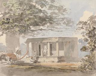 a European gentleman entering a bungalow in India - Samuel Davis — artwork view