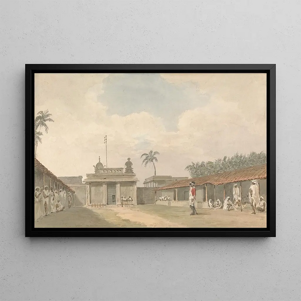 a Sergeant Sepoy in an Enclosure - Samuel Davis — framed artwork on a wall