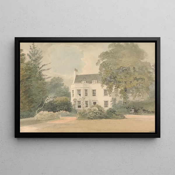 A White House in a Garden - Samuel Davis — framed artwork on a wall