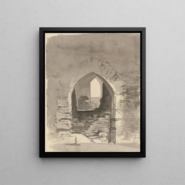 a vaulted entrance in a ruined building - Samuel Davis — framed artwork on a wall