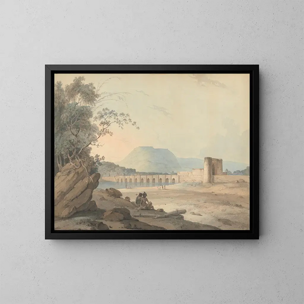 Bidzee Ghur price near the village of Mow Mhow - Samuel Davis — framed artwork on a wall