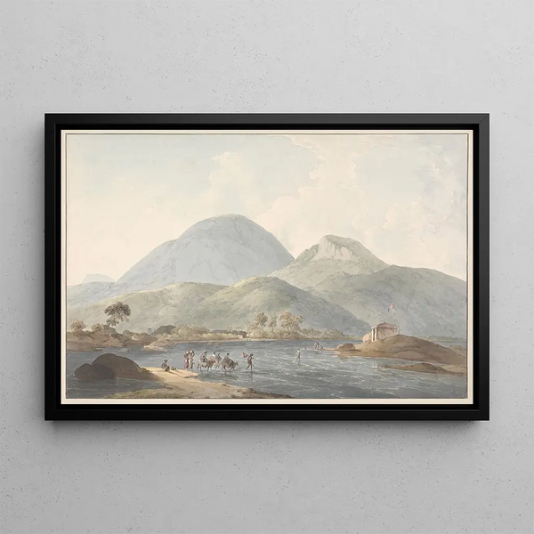 Boree Timranze Durgum taken from the Pehher River near Cavenpatan Barramahl - Samuel Davis — framed artwork on a wall