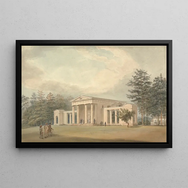 Church classical Ayot St Lawrence Hertfordshire - Samuel Davis — framed artwork on a wall