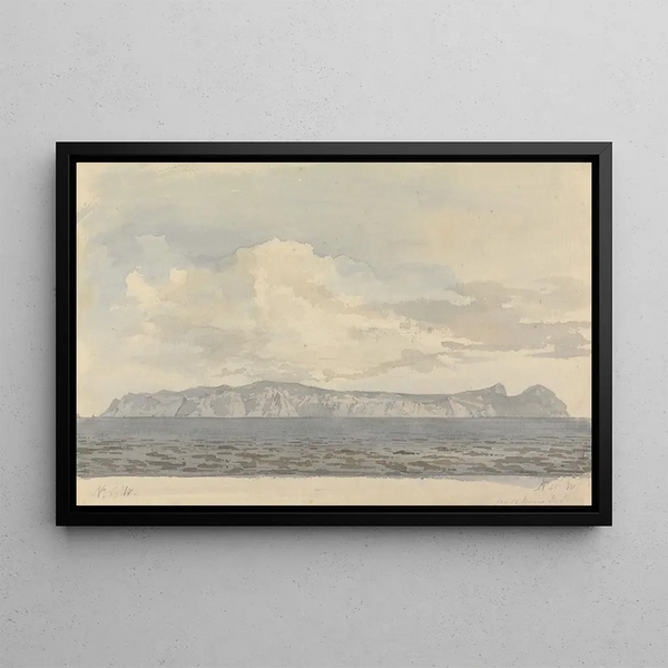 Vue lointaine d'une île - Samuel Davis — framed artwork on a wall
