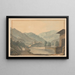 Mountain Landscape with Buildings and River - Samuel Davis — framed artwork on a wall