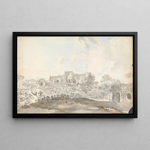 Old Mosque in Rajemahl, Rajmahal - Samuel Davis — framed artwork on a wall