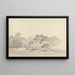 River scene painting with indigenous buildings - Samuel Davis — framed artwork on a wall