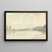 River scene with a country house in the distance - Samuel Davis — framed artwork on a wall