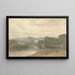 River scene with an unidentified country house - Samuel Davis — framed artwork on a wall