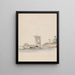 Vue sur la rivière avec une jonque près de Rajmahal - Samuel Davis — framed artwork on a wall