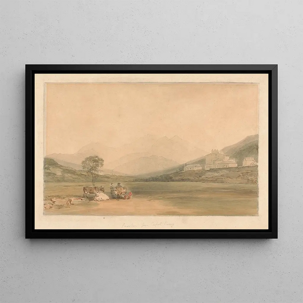 Snowdon from Capel Curig - Samuel Davis — framed artwork on a wall