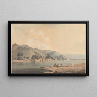 Le Hurduar regardant en amont de la rivière - Samuel Davis — framed artwork on a wall