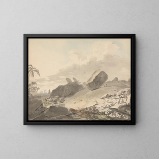 Les Sept Pagodes de Mamallapuram - Samuel Davis — framed artwork on a wall