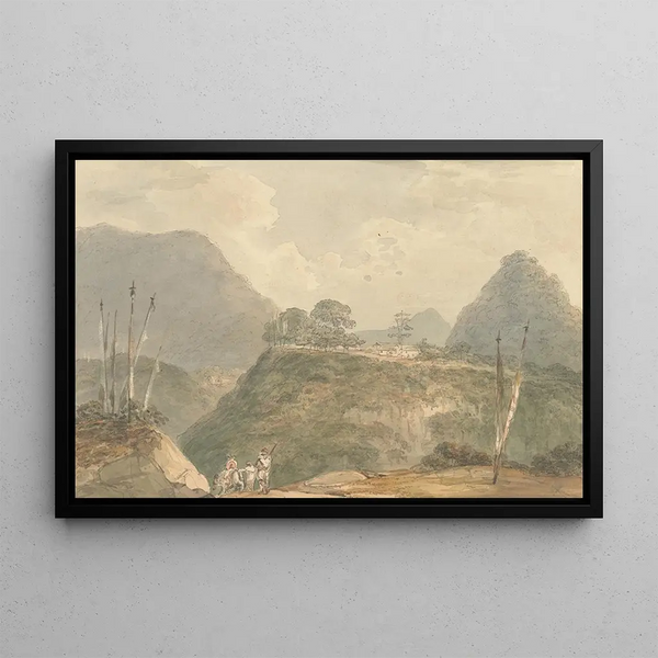 The Village of Buxadaur Buxa Duar Tibet - Samuel Davis — framed artwork on a wall