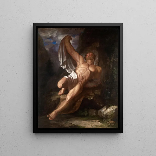 Hercules in his final moments - Samuel Finley Breese Morse — framed artwork on a wall