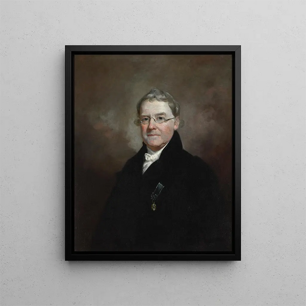 Portrait painting of Dr James E. B. Finley - Samuel Finley Breese Morse — framed artwork on a wall