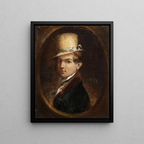 Portrait of a man in a top hat - Samuel Finley Breese Morse — framed artwork on a wall