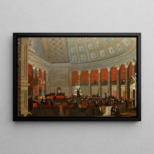 La Chambre des représentants - Samuel Finley Breese Morse — framed artwork on a wall