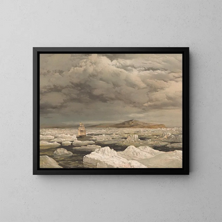 the First land discovery by HMS Investigator - Samuel Gurney Cresswell — framed artwork on a wall