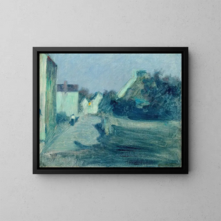 Allée du village au clair de lune - Samuel Hirszenberg — framed artwork on a wall