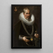 Portrait of a man with a ruff - Samuel Hofmann — framed artwork on a wall