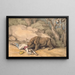a bear attacking a Native American fallen - Samuel Howitt — framed artwork on a wall