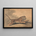 a tigress leaping to the right - Samuel Howitt — framed artwork on a wall