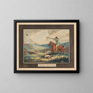 Shooting at the pheasant - Samuel Howitt — framed artwork on a wall