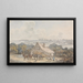Landscape with hay cart in front of a cottage - Samuel Howitt — framed artwork on a wall