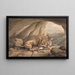 Lion attacking a deer - Samuel Howitt — framed artwork on a wall