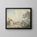 La maison de péage avec une diligence traversant le pont - Samuel Howitt — framed artwork on a wall