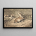 Two dogs attacking a cornered deer - Samuel Howitt — framed artwork on a wall