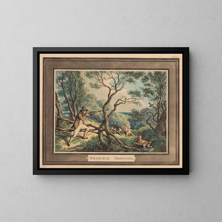 Shooting the Woodcock - Samuel Howitt — framed artwork on a wall