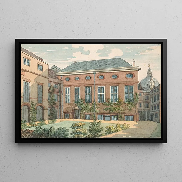 Facade of the Garden of Stationers' Hall - Samuel Ireland — framed artwork on a wall