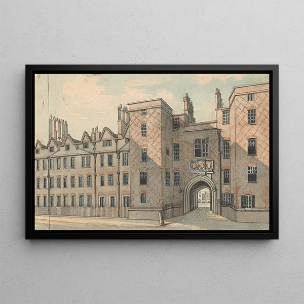 Porte de Lincoln's Inn - Samuel Ireland — framed artwork on a wall