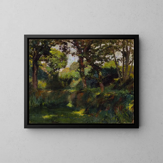 Landscape wooded - Samuel Isham — framed artwork on a wall