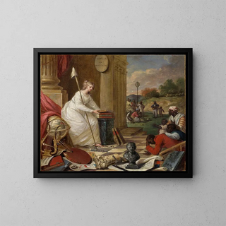 Study for Liberty displaying the Arts and the Sciences - Samuel Jennings — framed artwork on a wall