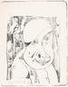 a fantastical masculine head with a crooked cap halfway over the right eye - Samuel Jessurun de Mesquita — artwork view