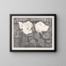 Two roses - Samuel Jessurun de Mesquita — framed artwork on a wall