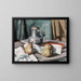 Pitcher in pewter and pears - Samuel John Peploe — framed artwork on a wall