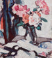 Roses roses dans un vase en verre - Samuel John Peploe — artwork view