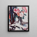 Roses roses dans un vase en verre - Samuel John Peploe — framed artwork on a wall