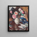 Roses roses dans un vase - Samuel John Peploe — framed artwork on a wall