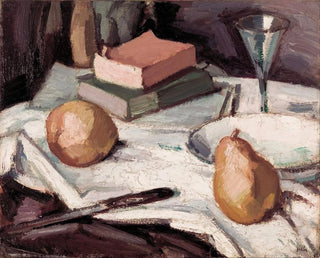 Still life with pears and a glass of wine - Samuel John Peploe — artwork view