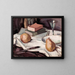 Still life with pears and a glass of wine - Samuel John Peploe — framed artwork on a wall
