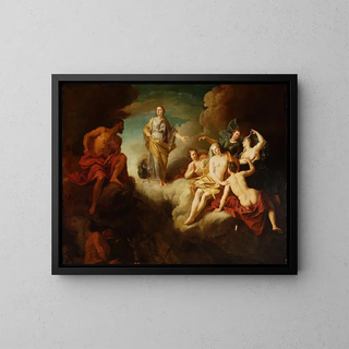 Juno asks Aeolus to destroy Aeneas's ships - Samuel Mass — framed artwork on a wall